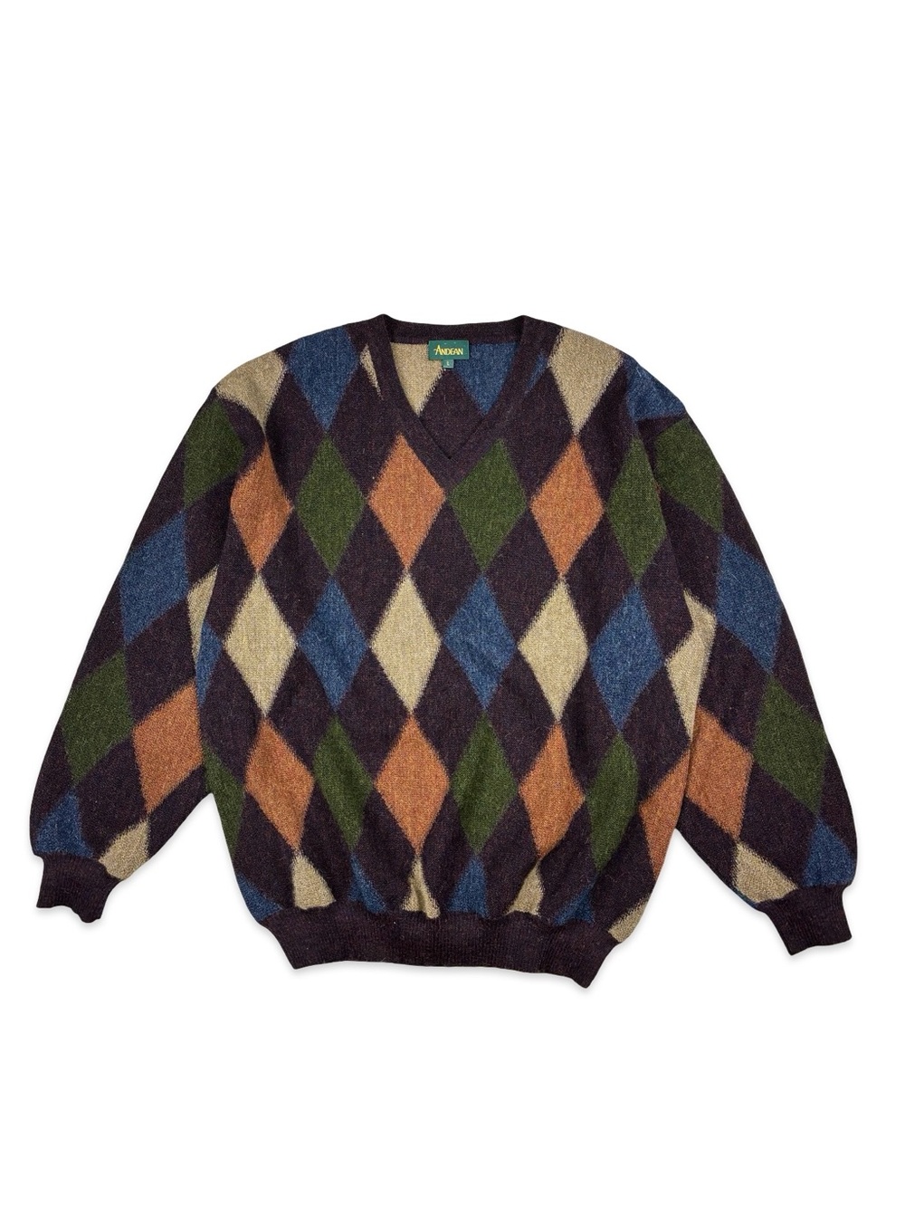 Andean Vintage 100% Alpaca V-Neck Sweater